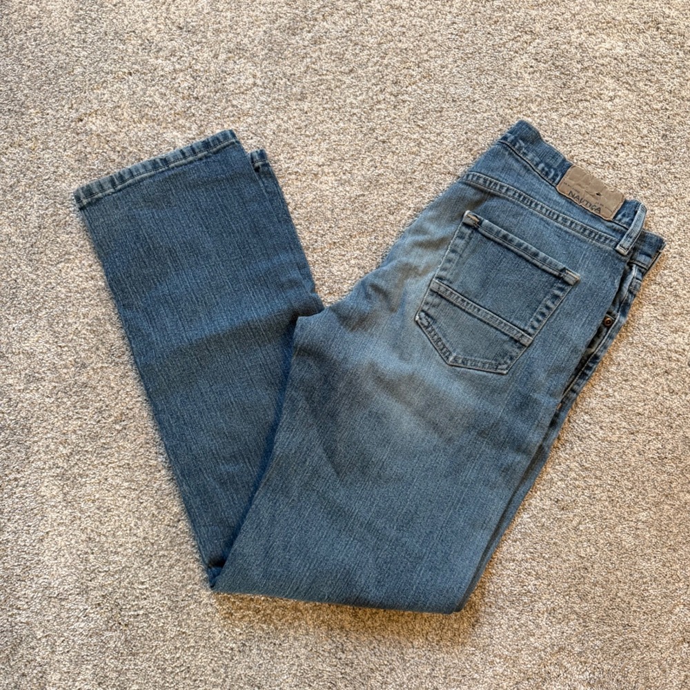 Y2K Nautica Mens Straight Leg Jeans Medium Wash Blue Denim 30x32 Stretch Cotton
